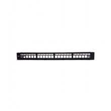 WP Patch Panel de 24 Puertos RJ45 CAT6 STP - 1U Keystone Modular - Color Negro