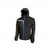 Upower Quick Chaqueta Soft Shell - Talla M - Tejido Elastico Cortavientos Transpirable, Repelente al Agua, Bolsillo Impermeable con Free Sound, Detalles Reflectantes, Proteccion DPI1 - Color Negro Carbon