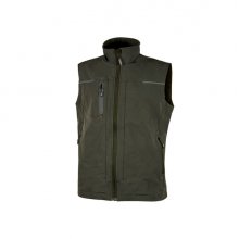 Upower Saturn Chaleco de Tela Resistente - Talla XL - Suave, Repelente al Agua, Transpirable, Multiples Bolsillos, Detalles Reflectantes, Proteccion DPI1 - Color Verde Oscuro