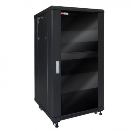 WP RNV-22606-B Armario de Suelo para Video y Audio 22U - Puerta de Cristal - Cerradura de Seguridad - 600x600x1166mm - Color Negro