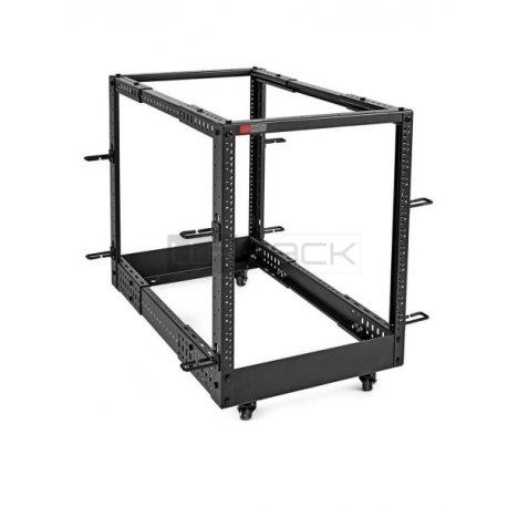 WP ROS-096X-B Bastidor Abierto de Suelo 9U - Estructura de Acero Macizo - Fondo Ajustable hasta 1023mm - Ancho 600mm - 600x1023x553mm - Color Negro