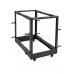 WP ROS-096X-B Bastidor Abierto de Suelo 9U - Estructura de Acero Macizo - Fondo Ajustable hasta 1023mm - Ancho 600mm - 600x1023x553mm - Color Negro