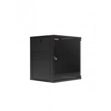 WP RWA-06604-B Armario Mural 6U Fondo 450 - Puerta de Cristal - Cerradura de Seguridad - Color Negro