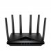 Cudy Router WiFi 7 Mesh Tribanda BE11000 de 2.5G - Velocidad hasta 2500Mbps - 4 Puertos - 6 Antenas Fijas de 5dBi - Tecnologia MU-MIMO - Color Negro