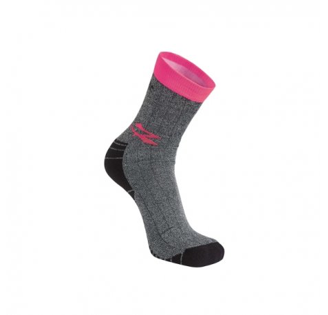 Upower Giady Calcetines Tecnicos - Talla Unica - Ajuste Perfecto y Duradero, Tecnologia Memory Size, Material Transpirable, Plantilla Amortiguadora, Costuras Planas, Collar Anti-Torsion - Color Gris Fucsia