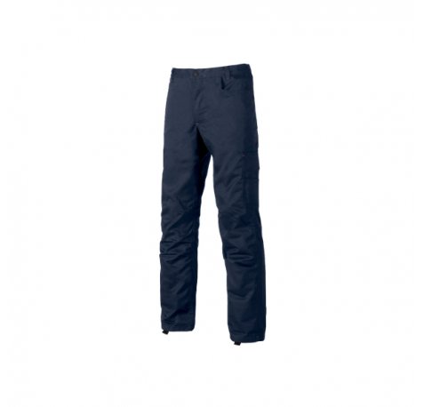 Upower Alfa Pantalon de Trabajo Funcional - Talla 50 - Multiples Bolsillos, Porta Martillo, Bolsillos para Rodilleras, Cintura Elastica, Proteccion DPI1 - Color Azul Marino