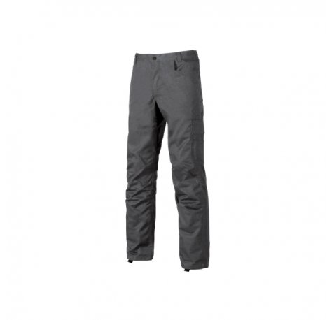 Upower Alfa Pantalon de Trabajo con Multiples Bolsillos - Talla 62 - Porta Martillo, Bolsillos para Rodilleras, Cintura Elastica, Proteccion DPI1 - Color Gris Meteorito