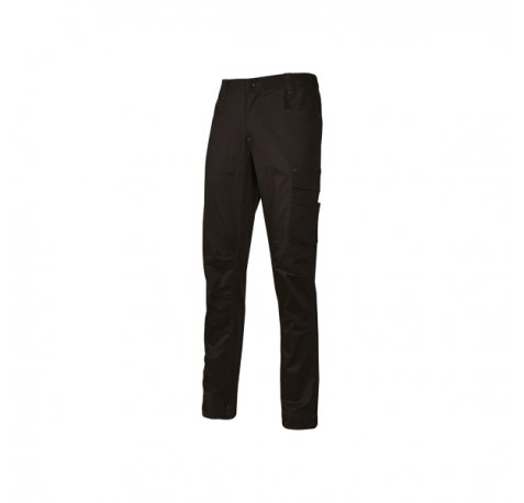 Upower Bravo Top Winter Pantalones de Trabajo Invernales - Talla 5XL - Algodon Elastizado, Triple Costura, Multibolsillos, Cintura Elastizada, Slim-Fit, Proteccion DPI1 - Color Negro Carbon