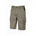Upower Bonito Pantalones Cortos de Trabajo de Algodon Elastizado - Talla S - Frescos y Comodos, Bolsillos Multifuncionales, Cinturilla Elastica, Triple Costura, Proteccion DPI1 - Color Arena