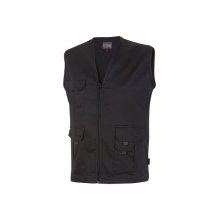 Upower Chica Chaleco Multibolsillos de Algodon Elastico - Talla M - Ligero, Cierre Cremallera Frontal, Espacio Personalizacion, Bolsillos Multifuncionales con Solapa y Velcro - Color Negro Carbon