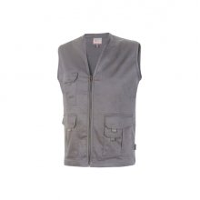 Upower Chica Chaleco Multibolsillos de Algodon Elastico - Talla 2XL - Ligero, Cierre Cremallera, Espacio para Personalizacion, Bolsillos con Solapa y Velcro - Color Gris Oscuro