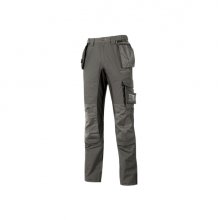 Upower Race Pantalon de Alta Calidad - Talla 44 - Multiples Bolsillos Desmontables, Paneles Elasticos, Resistente al Desgaste, Elementos Reflectantes, Proteccion DPI1 - Color Gris Piedra