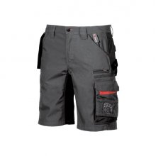 Upower Start Bermuda de Trabajo Funcional - Talla 58 - Bolsillos Desmontables, Compartimentos Multiples, Refuerzos Cordura, Detalles Reflectantes - Color Gris Meteorito