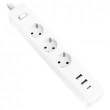 Xiaomi 20W Power Strip Regleta con Interruptor - 3 Tomas Schuko - 2 Puertos USB C 20W + 1 USB A - Carga Rapida 20W - Material Retardante de Llama 750Â°C - Proteccion Infantil - Cable 1.4 m - Color Blanco