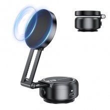 XO C166 Soporte de Coche para Smartphones - Succion Electrica - Bateria Integrada - Brazo Telescopico - Anclaje Magnetico - Color Negro