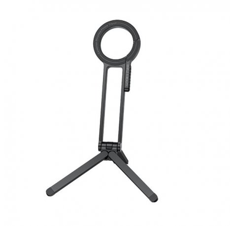 XO C180 Soporte Tripode Magnetico para Smartphone - Giro 360Âº - Aluminio - Anillo Magnetizante - Kit de Limpieza - Uso en Mano y Sobremesa - Ligero y Resistente - 58x12x163mm - Color Negro