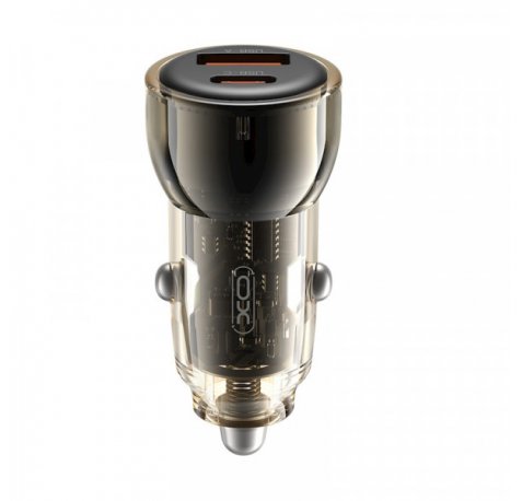 XO CC60 Cargador de Coche - Potencia 60W - USB-A y USB-C - 30W por Puerto - 12-24V - Power Delivery - Quick Charge - Protecciones Integradas - Color Negro
