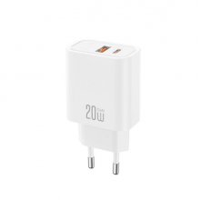 XO CE40 Cargador de Pared - USB-A 20W - USB-C 20W - Power Delivery - Quick Charge - Color Blanco