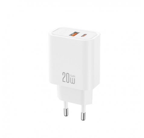 XO CE40 Cargador de Pared - USB-A 20W - USB-C 20W - Power Delivery - Quick Charge - Color Blanco