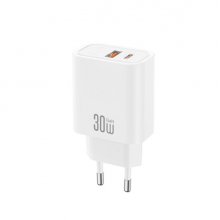 XO CE42 Cargador de Pared - USB-A 22.5W - USB-C 30W - Power Delivery - Quick Charge - Color Blanco