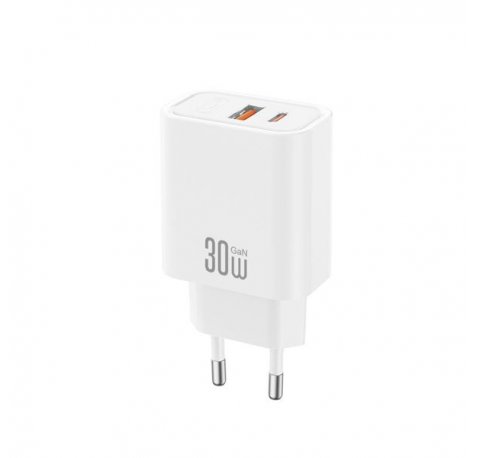 XO CE42 Cargador de Pared - USB-A 22.5W - USB-C 30W - Power Delivery - Quick Charge - Color Blanco