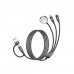 XO CX040 Cable de Carga 3 en 1 - Adaptador USB-A - USB-C 100W - Lightning 12W - Compatible con Smartwatch - Transferencia de Datos - 6 Combinaciones - Cargador Magnetico - Color Gris