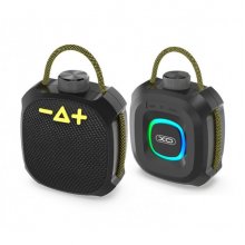 XO F77 Altavoz Portatil - IP66 - Bluetooth 5.3 - Bateria 1200mAh - Linterna RGB - 7 Efectos de Luz - AUX y Tarjeta microSD - Manos Libres - ABS y Tela - Color Negro