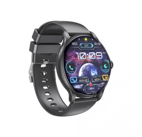 XO J11 Reloj Smartwatch Pantalla Redonda 2.06" HD - Asistente de Voz - Control de Musica - Always On Display - Llamadas BT - IP68 - Color Negro