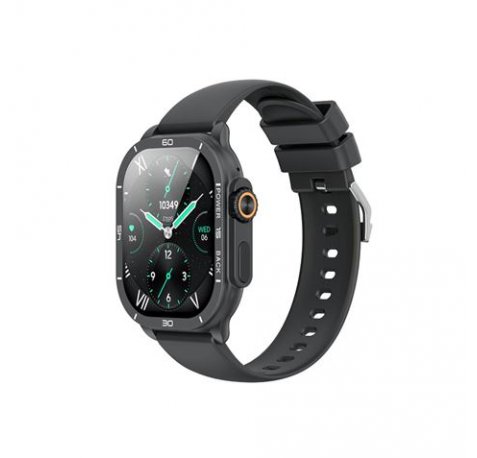 XO J12 Reloj Smartwatch Pantalla Cuadrada 2.06" AMOLED - Asistente de Voz - Control de Musica - Multideporte - Llamadas BT - IP68 - Color Negro