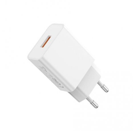 XO L127TC Cargador de Pared 18W - USB-A - Cable USB-A a USB-C 1m - Color Blanco