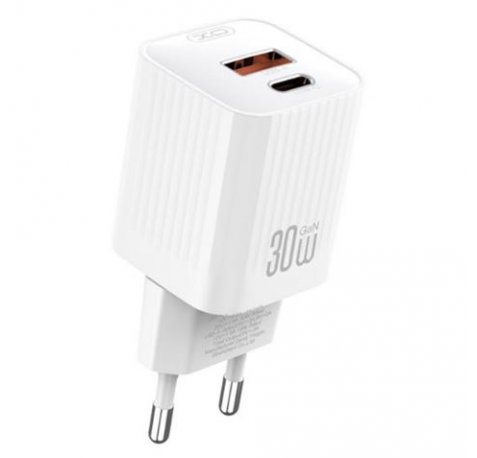 XO L149 Cargador de Corriente 30W - USB-A y USB-C - Alto Rendimiento - Color Blanco