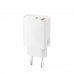 XO L161 Cargador de Pared - USB-A 18W - USB-C 20W - Carga Rapida - ABS - Color Blanco