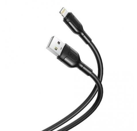XO Cable de Conector Lightning - Longitud 1 Metro - Carga y Transmision de Datos de Alta Velocidad - 5V, 21A - Cable de Silicona Suave y Duradero - Tacto Confortable - Color Negro