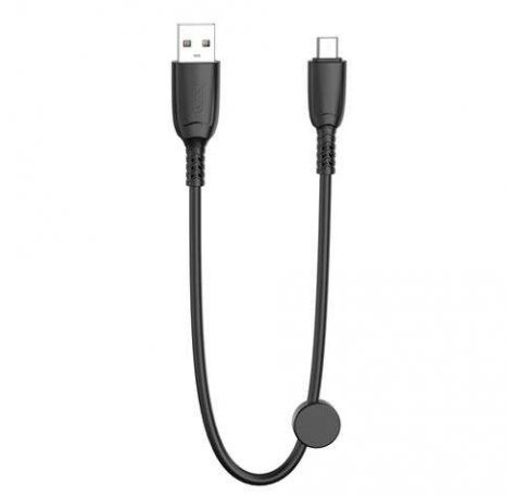 XO Cable NB247 Carga Rapida USB - Micro USB - 6A - 25cm con Clip - Color Negro