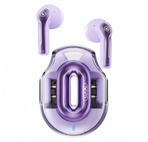 XO X43 Auriculares TWS - Bluetooth 5.4 - Autonomia hasta 18h con Estuche - USB-C - Emparejamiento Automatico - Compacto - Color Violeta