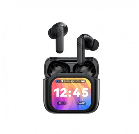XO X50 Auriculares TWS - Bluetooth 6.0 - Cancelacion de Ruido ANC - Pantalla Tactil - Doble Microfono ENC - Modo Transparencia - Altavoz 13mm - Control de Camara - Color Negro
