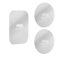 XO Pack de 3 Laminas Magneticas para Smartphone - 2 Redondas y 1 Rectangular - Compatible con Soportes Magneticos - Adhesivas - Universal - Color Blanco