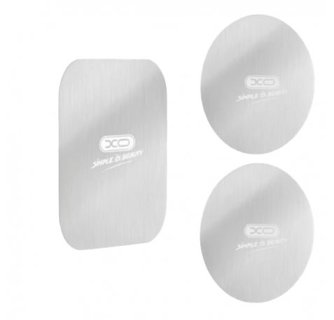 XO Pack de 3 Laminas Magneticas para Smartphone - 2 Redondas y 1 Rectangular - Compatible con Soportes Magneticos - Adhesivas - Universal - Color Blanco