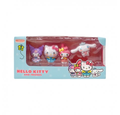 Comansi Set Hello Kitty & Friends ColecciÃ³n CompletaÂ - 4 Figuras - DiseÃ±o Kawaii - Hello Kitty, My Melody, Kuromi y Cinnamoroll
