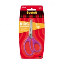 Scotch Tijeras Infantiles 12cm - Acero Inoxidable - Punta Redondeada - Tacto Suave - Aptas para Diestros y Zurdos - Color Morado