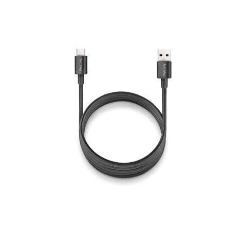 NGS ZYRO-AC Cable USB-C a USB-A - Cargar Rapida - 480 Mbps - 15W - 1 Metro - Color Negro