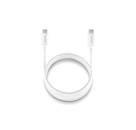 NGS ZYRO 60W-1 Cable USB-C a USB-C - Cargar Rapida - 480 Mbps - 15W - 1 Metro - Color Blanco